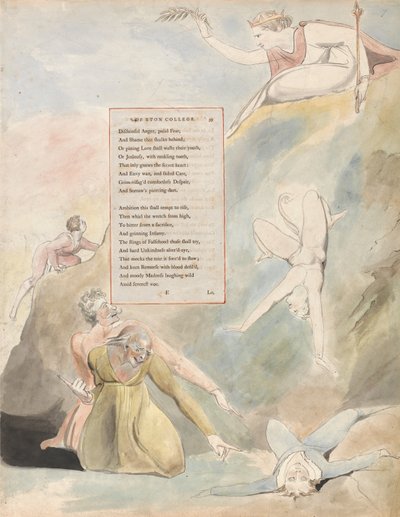 Le Poesie di Thomas Gray, Disegno 19, Ode su una Prospettiva Distante del College di Eton da William Blake